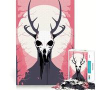 Wendigo Vector Art Cryptid Teenagers Puzzle 1000 Piezas Juego de Memoria Mental Cierre Seguro Sin Piezas Sueltas Juego Mental Ideal para Viajes Regalo (38x52cm)