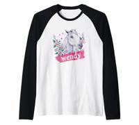 Wendy - Hermoso Nombre de niña con un Bonito Caballo Camiseta Manga Raglan