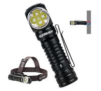 weneasker Lámpara frontal de 4000 lúmenes, alcance 325 m, Sofirn HS41, linterna LED USB C, recargable con 9 modos, con batería para correr, hacer jogging, pescar, acampar