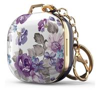 wenew Funda rígida para Galaxy Buds 2/Galaxy Buds Pro/Galaxy Buds Live, Bonitos Patrones con Clip para Llavero, para niñas, niños, Mujeres y Hombres (Morado)