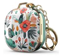 wenew Funda rígida para Galaxy Buds 2/Galaxy Buds Pro/Galaxy Buds Live, Bonitos Patrones con Clip para Llavero para niñas, niños, Mujeres y Hombres (Menta)