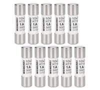 Wengart 10 fusibles cilíndricos CA RT18-32 (RO15), 10 unidades, 10 x 38 mm, CA500V,1A 120 kA, fuerte capacidad de conmutación, puede proteger el circuito de forma fiable
