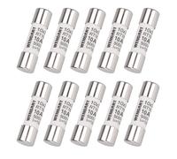 Wengart 10 fusibles cilíndricos CA RT18-32 (RO15), CA500V 10A 120kA, 10 unidades, 10x38 mm, fuerte capacidad de conmutación, puede proteger el circuito de forma fiable