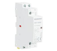 Wengart Contactor de Potencia 25A, Bobina 24V AC, 2NC (2 Polos Normalmente Cerrados), Ultra Estrecho 18mm (1 Módulo DIN), Silencioso para Seguridad, Domótica y Control de Emergencia, Serie WCT-25