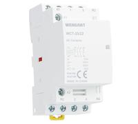 Wengart Contactor Doméstico Silencioso (WCT-25), 4 Polos 25A (2NO + 2NC), AC 230V, Interruptor de Potencia para Carril DIN, Ideal para Gestión de Cargas y Automatización Hogar, Blanco