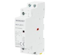 Wengart Contactor Silencioso 25A, Bobina de Maniobra 24V AC (CA), 2 Polos (1NO + 1NC), Ancho Ultra Compacto 18mm (1 Módulo DIN), Serie Silent para Domótica, Riego y Control de Seguridad