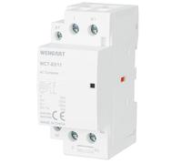 Wengart Contactor Silencioso 63A, Bobina 230V AC (CA), 2 Polos (1NO + 1NC), Ancho 36mm (2 Módulos DIN), Serie Silent para Aerotermia, Cargador de Coche Eléctrico y Automatización del Hogar, WCT-63