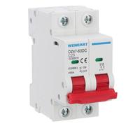 Wengart Disyuntor de CC en miniatura 2P 25A DC500V Interruptor de aislamiento fotovoltaico, apto para sistemas solares fotovoltaicos, con protección contra sobrecarga y cortocircuito