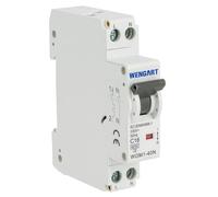 Wengart Disyuntor de circuito 16A tipo C para electricistas y artesanos para protección de taller allpoligen sin fallas de FI, separación estrecha 1P+N en solo 1TE ancho