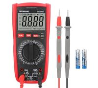 Wengart - Multímetro WG890D, medidor digital manual de rango 1000 V CA/CC, voltaje de prueba, corriente, resistencia, capacidad, frecuencia, transistor, zumbador, neutro, diodo, función de retención