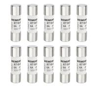 Wengart Pack de 10 Fusibles Cerámicos Cilíndricos 14x51mm (Talla 14x51), 6A 500V AC, Clase gG para Protección General, Poder de Corte 100kA, Serie RT18-63 / RO16
