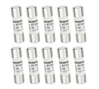 Wengart Pack de 10 Fusibles Cilíndricos de Cerámica 14x51 mm,4A 500V AC,Clase gG (Uso General),Alta Capacidad de Ruptura 100kA,Protección para Cuadros Industriales y Electrodomésticos, RT18-63 (RO16)