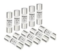 Wengart Pack de 10 Fusibles de Cerámica Cilíndricos 10A 500V, Tamaño 14x51mm (RT18-63 / RO16), Alta Capacidad de Ruptura 100kA, Protección Profesional para Cuadros Industriales y Maquinaria, gG