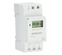 Wengart Temporizador Digital Pro 16A,Interruptor Horario Programable Semanal,Carril DIN,Salida Libre de Tensión (Contacto Seco),Batería de Reserva,Ideal para Termo Eléctrico,Piscina y Riego
