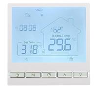Wengart Termostato Digital WG905, AC230V 3A Programación semanal, visualización de Humedad, para Sistemas de Calentamiento de Agua con función de Enlace, Blanco