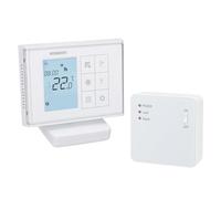 Wengart Termostato Inalámbrico RF WG010RF para Caldera de Gas y Suelo Radiante, Sin Cables, Programable, Pantalla con Pilas o USB, Receptor de Contacto Seco (Sin Voltaje), Blanco