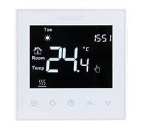 Wengart Termostato Negro Inteligente WG505 (16A), Pantalla Táctil LCD para Calefacción Eléctrica por Suelo Radiante, Doble Sensor (Aire/Suelo), Programable, Apto para Caja Cuadrada 86mm