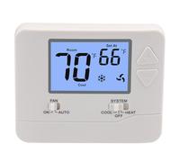 Wengart Termostato no programable para el hogar WG601,1 calor/1 frío con pantalla LCD retroiluminada azul, compatible con sistemas de una sola etapa, blanco