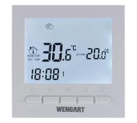 Wengart Termostato para Chimenea de Gas WG02B04BW, Funciona con Pilas, Pantalla LCD Digital, programable, Conector COM-NO-NC, retroiluminación Blanca
