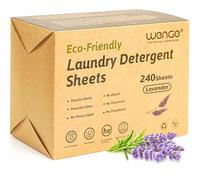 Wenge Hojas de detergente para ropa, 240 hojas, ecológicas, para viajes, sin plástico, hipoalergénicas, sin líquido, para el hogar, dormitorio, viajes, campamento (aroma lavanda)