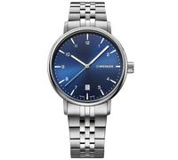 Wenger Relojes Hombre Urban Classic Ø 40mm, Suizos, Cuarzo, Impermeable 100m, Acero Inoxidable Pulsera, Azul/Plata, 01.1731.121