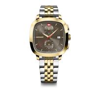 WENGER Cronógrafo clásico Vintage para Hombre (40 mm) Esfera marrón/Pulsera de Acero Inoxidable Bicolor 01.1933.106