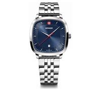 WENGER Esfera Azul clásica Vintage (37 mm) para Hombre/Pulsera de Acero Inoxidable 01.1921.103