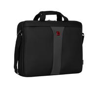Wenger Legacy 17 Maletín para portátil con correa, portátil de hasta 17 pulgadas, maletín, organizador de artículos, 12 l, mujer hombre, oficina viajes negocios universidad, negro/gris, 600654