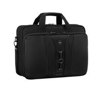 WENGER Legacy Black Series Maletín para portátil con correa, notebook de hasta 16", compartimento para tableta, maletín, 15 l, oficina, negocios, universidad, negro, 653630
