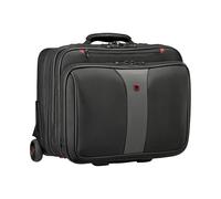 WENGER Patriot ECO Maletín trolley para portátil, portátil de hasta 17 pulgadas, compartimento para tableta de hasta 10 pulgadas, maletín con ruedas, organizador de artículos, 38 l, mujer hombre, oficina viajes negocios universidad, negro, sostenible, 612259