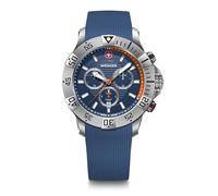 WENGER Reloj para Hombre Seaforce Chrono, Cuarzo Analógico, Cronógrafo, Ø 43 mm, Fabricado en Suiza, Resistencia al Agua 200 m, Correa de Silicona, 01.0643.124