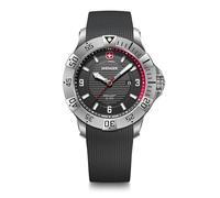 Wenger Reloj de Pulsera de Hombre Seaforce, Ø 43 mm, Swiss Made, Cuarzo analógico, Sumergible hasta 200 m, Pulsera de Silicona, Negro, 01.0641.138
