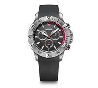 Wenger Reloj de Pulsera de Hombre Seaforce Chronograph, Ø 43 mm, Swiss Made, Cuarzo analógico, Sumergible hasta 200 m, Pulsera de Silicona, Negro, 01.0643.122