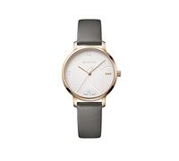 WENGER Reloj de Pulsera de Mujer con Correa de Piel Metropolitan Donnissima Ø 38 mm, Hecho en Suiza, Cuarzo analógico, Resistente al Agua hasta 100 m, Plateado Blanco/Gris, Correa