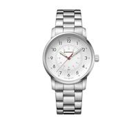 Wenger Relojes Hombre Avenue Ø 42mm, Suizos, Cuarzo, Impermeable 100m, Acero Inoxidable Pulsera, Cristal de Zafiro, Plata/Blanco/Plata, 01.1641.114