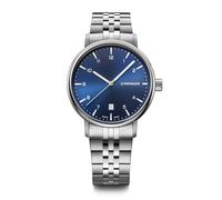 Wenger Relojes Hombre Urban Classic Ø 40mm, Suizos, Cuarzo, Impermeable 100m, Acero Inoxidable Pulsera, Azul/Plata, 01.1731.121