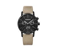 Wenger Relojes Hombre Urban Metropolitan Cronografo Ø 44mm, Suizos, Cuarzo, Impermeable 100m, Mesh Pulsera, Cristal de Zafiro, Negro/Beige, 01.1743.117