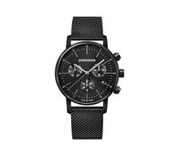 Wenger Relojes Hombre Urban Metropolitan Cronografo Ø 44mm, Suizos, Cuarzo, Impermeable 100m, Mesh Pulsera, Cristal de Zafiro, Negro, 01.1743.116