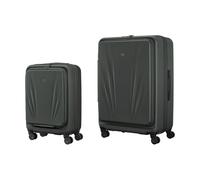 Wenger Skyon Set de 2 Maletas, Equipaje de Mano + Maleta Grande, Carcasa rígida, Trolley, Compartimento para portátil y Tableta, Cierre de Seguridad, Antracita, 653570