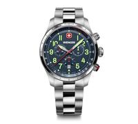 WENGER TERRAGRAPH CHRONO - Cronógrafo para hombre con caja de acero inoxidable (316L), Azul (pulsera de acero inoxidable), Reloj cronógrafo