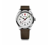 WENGER TERRAGRAPH CHRONO - Cronógrafo para hombre con caja de acero inoxidable (316L), Negro (cuero negro), Reloj cronógrafo