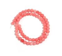 WENH 1 hebra de cuentas de calcedonia rosa natural, redondas, sueltas, espaciadoras, for hacer joyas, collares y pulseras, accesorios DIY.(6mm Approx 60pcs)
