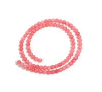 WENH 1 hebra de cuentas de calcedonia rosa natural, redondas, sueltas, espaciadoras, for hacer joyas, collares y pulseras, accesorios DIY.(4mm Approx 85pcs)