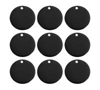 WENH 10-20 piezas de dijes de acero inoxidable en blanco de 6-40 mm, redondos, grabados, for hacer joyas, collares y pulseras.(Black (10pcs),30mm)
