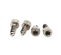 WENH 10-50 Uds M2 M2.6 M3 M3.5 M4 M5 M6 acero niquelado Allen hexagonal tornillo de madera autorroscante(10mm,M4 10pcs)