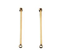 WENH 10 piezas de varillas de conexión de acero inoxidable con doble anillo for la creación de pendientes, collares y otros accesorios de joyería DIY.(Gold color,Length 20mm 10pcs)