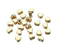 WENH 100 piezas de cuentas espaciadoras con forma de corazón, cuentas de plástico acrílico for la creación de collares, pulseras y accesorios de joyería DIY(Gold Color)