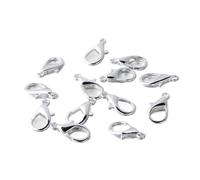 WENH 100 unidades/lote de cierres de langosta for pulseras y collares, ganchos for manualidades, accesorios de cierre de cadena for la fabricación de joyas.(Silver,5 x 10mm - 100Pcs)