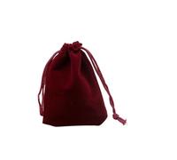 WENH 100 unids/lote 7x9cm bolsas de terciopelo azul oscuro con cordón bolsa de joyería bolsa de regalo de boda de Navidad for exhibición de embalaje de joyería(Burgundy)