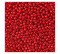 WENH 1000 cuentas acrílicas de 4 mm, mini cuentas espaciadoras sueltas redondas de color sólido for hacer joyas, pulseras, collares y accesorios.(Red)